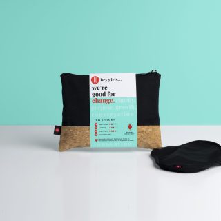 Hey Girls Full Cycle kit of reusable period Pads with eco bag