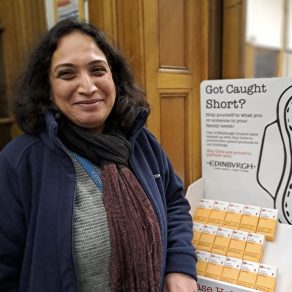 tampon display stand in Stockbridge Library