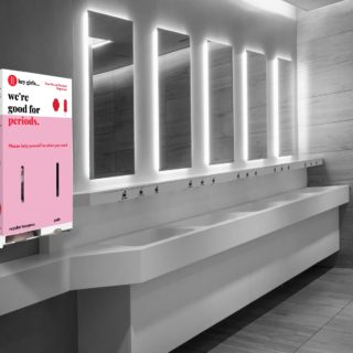 new period product dispenser from Hey Girls